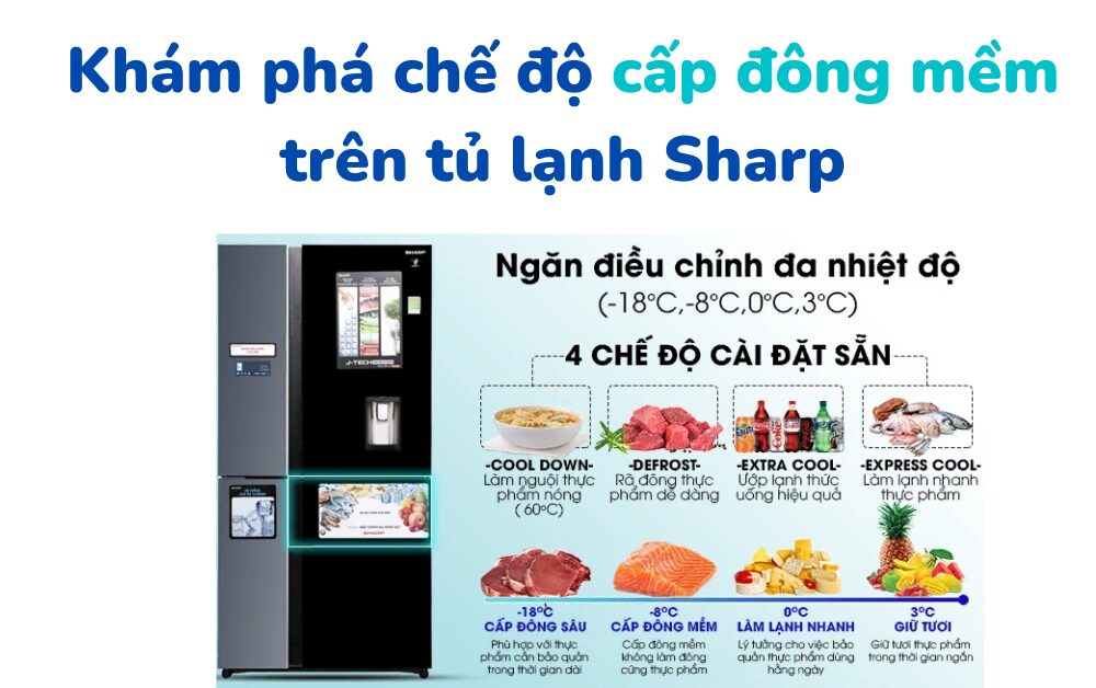 kham pha che do cap dong mem tren tu lanh sharp